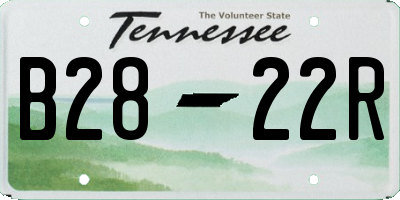 TN license plate B2822R