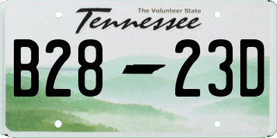 TN license plate B2823D