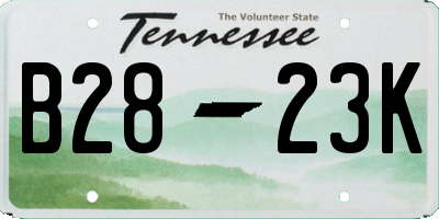 TN license plate B2823K