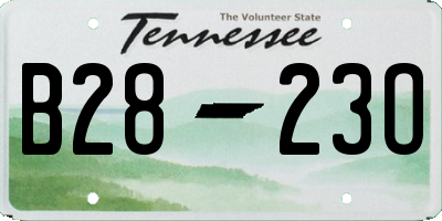 TN license plate B2823O