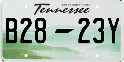 TN license plate B2823Y