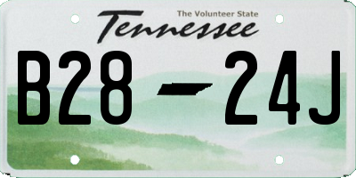 TN license plate B2824J
