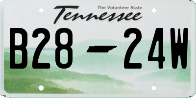 TN license plate B2824W