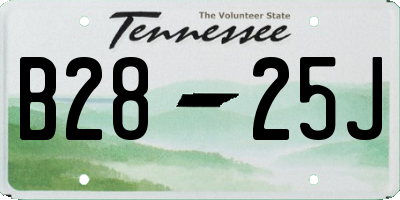 TN license plate B2825J