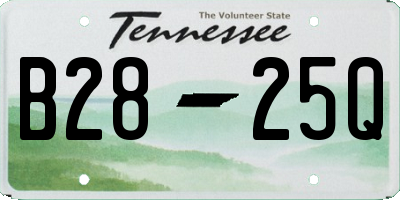TN license plate B2825Q