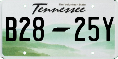 TN license plate B2825Y