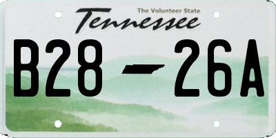 TN license plate B2826A
