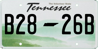 TN license plate B2826B