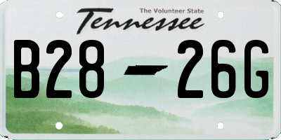 TN license plate B2826G
