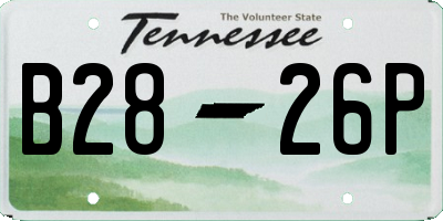 TN license plate B2826P