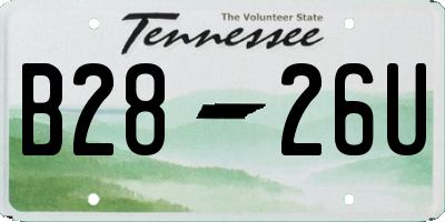 TN license plate B2826U