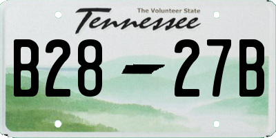 TN license plate B2827B