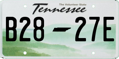 TN license plate B2827E