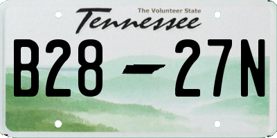 TN license plate B2827N