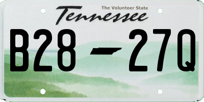 TN license plate B2827Q