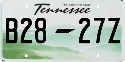 TN license plate B2827Z