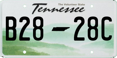 TN license plate B2828C