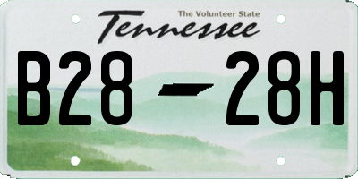 TN license plate B2828H