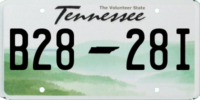 TN license plate B2828I