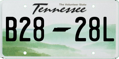 TN license plate B2828L