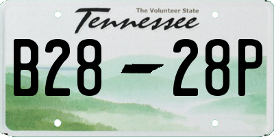 TN license plate B2828P