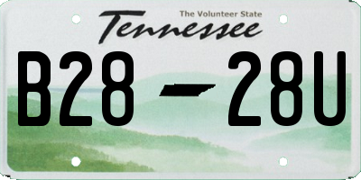 TN license plate B2828U