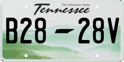 TN license plate B2828V