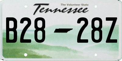 TN license plate B2828Z