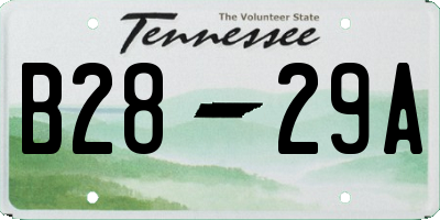 TN license plate B2829A
