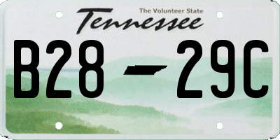 TN license plate B2829C