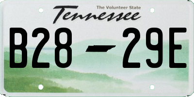 TN license plate B2829E
