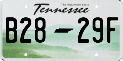 TN license plate B2829F