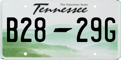TN license plate B2829G