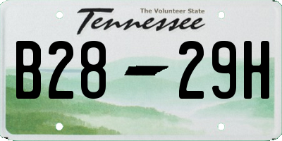 TN license plate B2829H