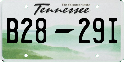 TN license plate B2829I