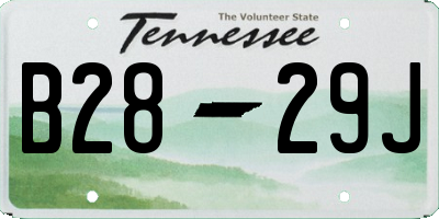 TN license plate B2829J