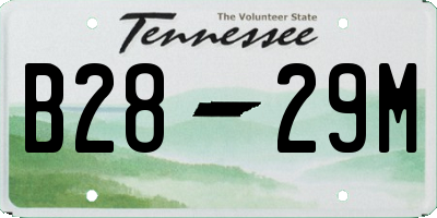 TN license plate B2829M