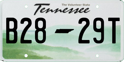 TN license plate B2829T