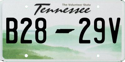 TN license plate B2829V