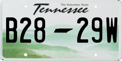 TN license plate B2829W