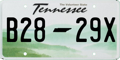 TN license plate B2829X