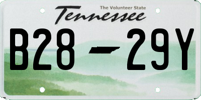 TN license plate B2829Y