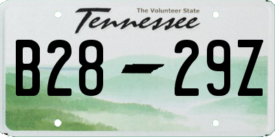 TN license plate B2829Z