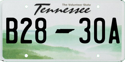 TN license plate B2830A