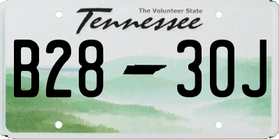 TN license plate B2830J