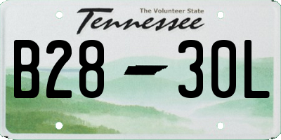 TN license plate B2830L