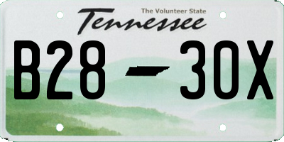 TN license plate B2830X