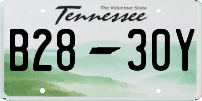 TN license plate B2830Y