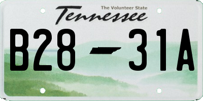 TN license plate B2831A