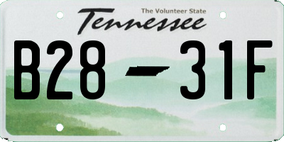 TN license plate B2831F